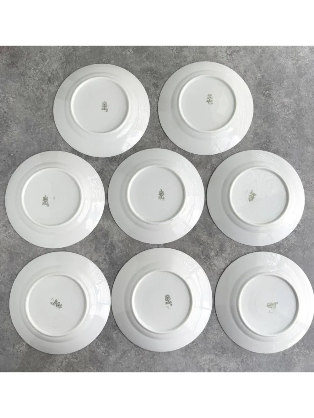 Bing & Grondahl SEAGULL Porcelain Salad Plates 8.5” Blue Gold Trim Lot of 8